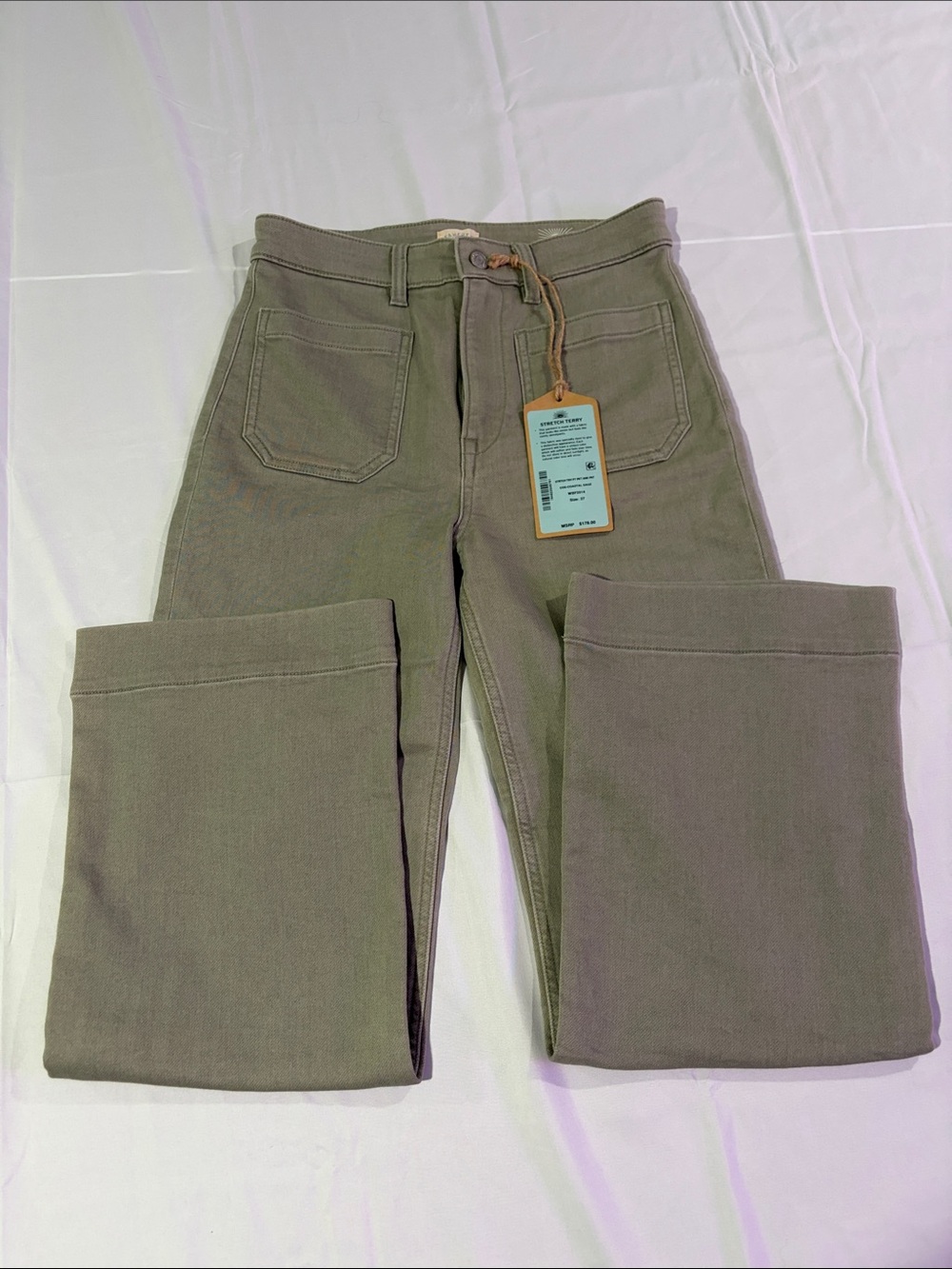 Faherty Coastal Sage Ankle Pants Stretch Terry